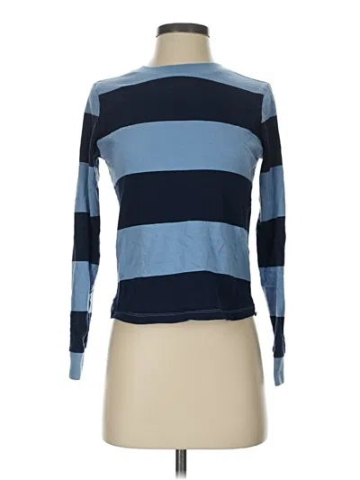 Pre-owned Asos Design Long Sleeve Top Blue Turtleneck Tops