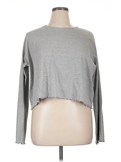 Pre-owned Asos Design Long Sleeve T-shirt In Gray