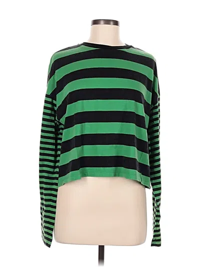 Pre-owned Asos Design Long Sleeve T-shirt In Green