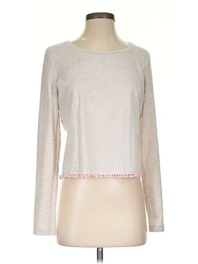 Pre-owned Asos Design Long Sleeve T-shirt In Ivory