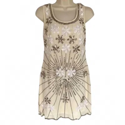 Asos Design Maya Sequin Beaded Dress In Ivory Multi In Gray