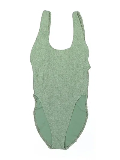 Pre-owned Asos Design One Piece Swimsuit In Green