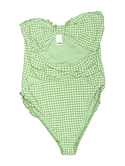 Pre-owned Asos Design One Piece Swimsuit In Green