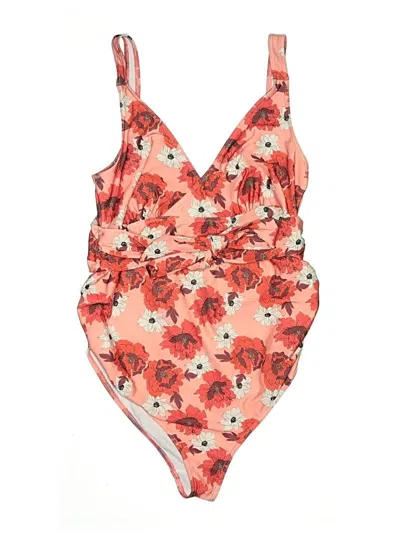 Pre-owned Asos Design One Piece Swimsuit In Pink