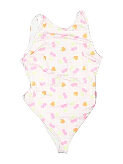 Pre-owned Asos Design One Piece Swimsuit In White