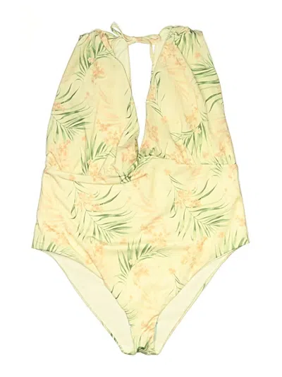 Pre-owned Asos Design One Piece Swimsuit In Yellow