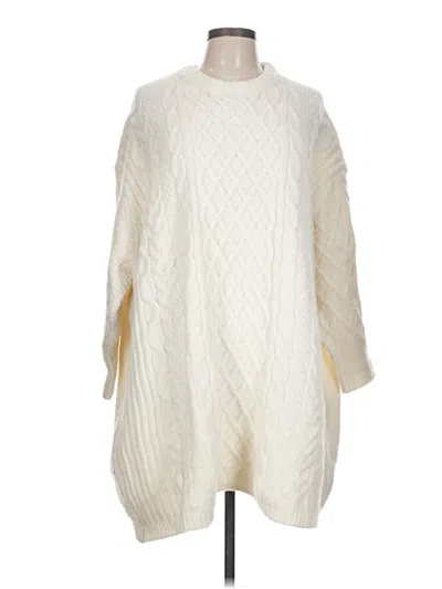 Pre-owned Asos Design Poncho In Ivory