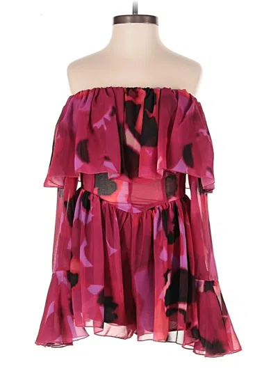 Pre-owned Asos Design Romper In Burgundy