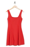 Asos Design Seamed Cotton Blend Mini Sundress