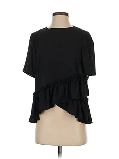 Pre-owned Asos Design Short Sleeve Blouse In Black
