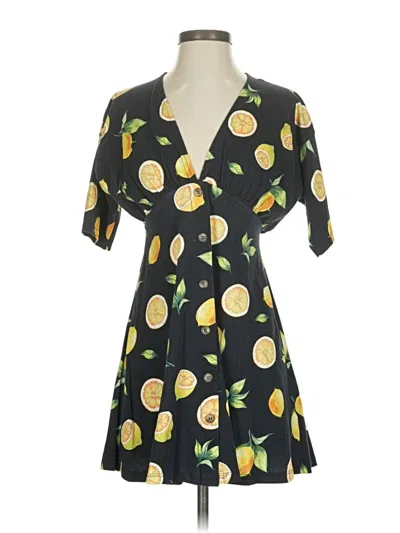 Pre-owned Asos Design Short Sleeve Blouse In Black