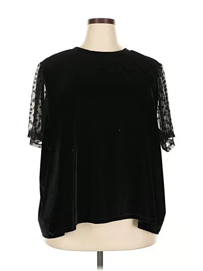 Pre-owned Asos Design Short Sleeve Blouse In Black