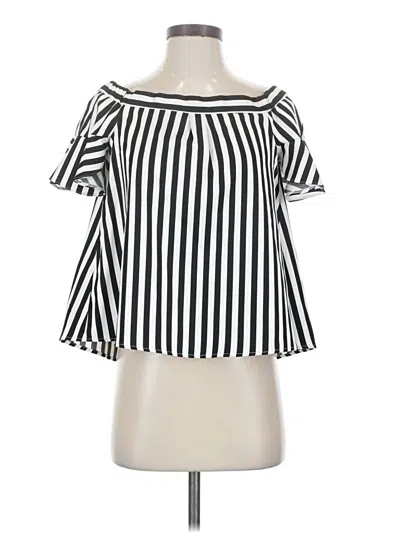 Asos Design Short Sleeve Blouse In Multi