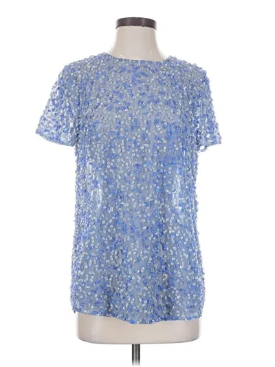 Asos Design Short Sleeve Blouse In Blue