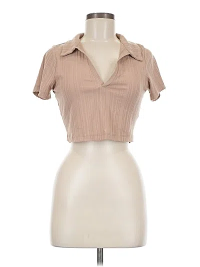 Pre-owned Asos Design Short Sleeve Blouse In Brown