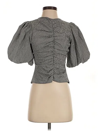 Pre-owned Asos Design Short Sleeve Blouse In Gray