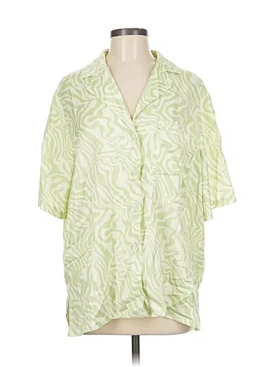 Pre-owned Asos Design Short Sleeve Blouse In Green