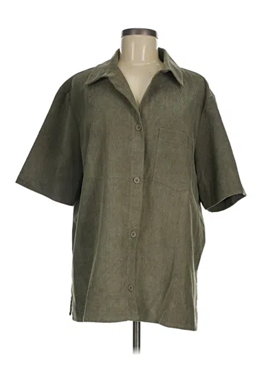 Pre-owned Asos Design Short Sleeve Blouse In Green