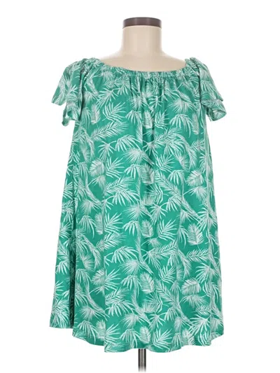 Pre-owned Asos Design Short Sleeve Blouse In Green