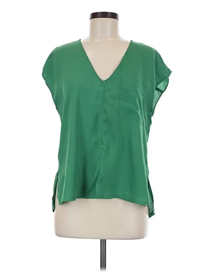 Pre-owned Asos Design Short Sleeve Blouse In Green