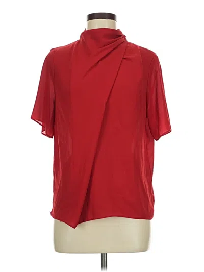 Pre-owned Asos Design Short Sleeve Blouse In Red