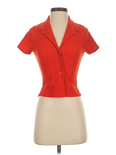 Pre-owned Asos Design Short Sleeve Blouse In Red
