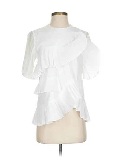 Pre-owned Asos Design Short Sleeve Blouse In White
