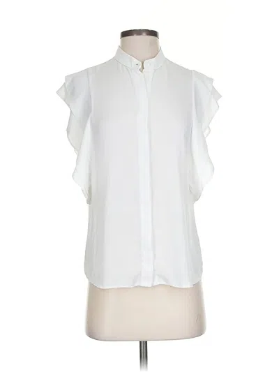 Pre-owned Asos Design Short Sleeve Blouse In White