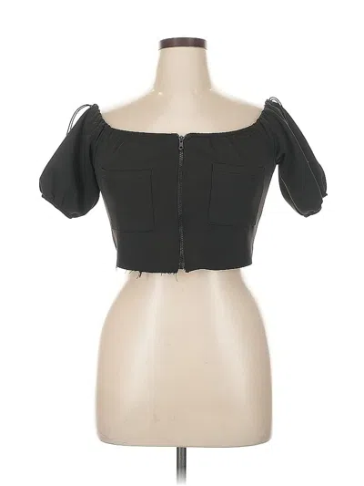 Pre-owned Asos Design Short Sleeve Top Black Sweetheart Neckline Tops