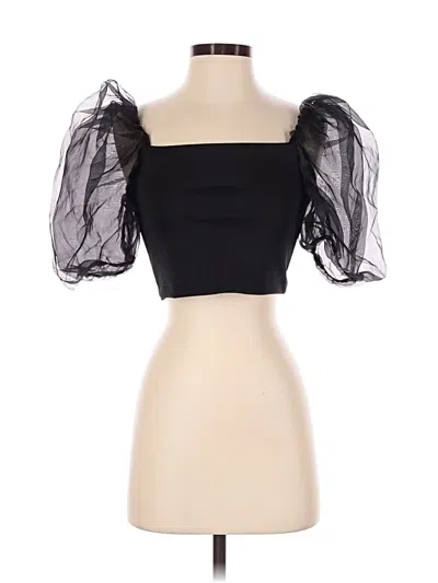 Pre-owned Asos Design Short Sleeve Top Black Sweetheart Neckline Tops