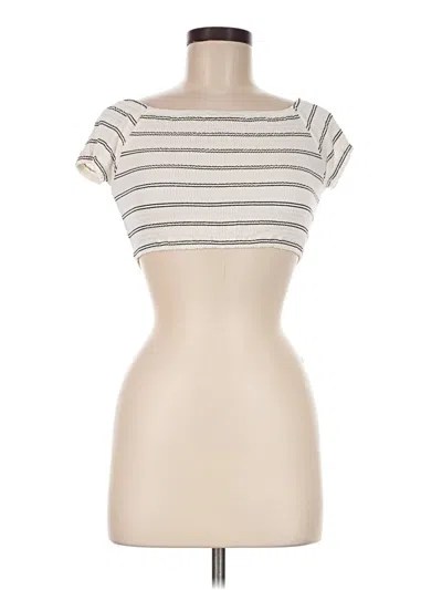 Pre-owned Asos Design Short Sleeve Top Ivory Sweetheart Neckline Tops