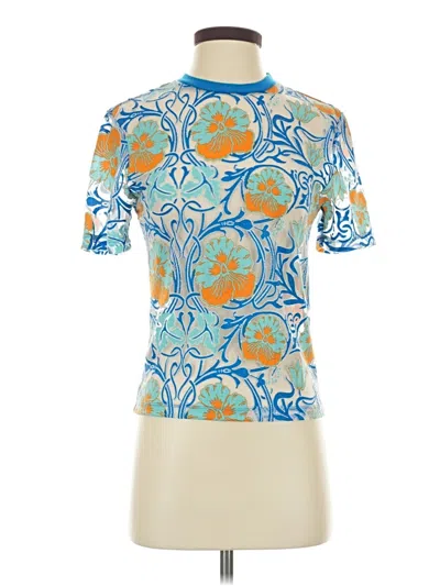 Pre-owned Asos Design Short Sleeve Turtleneck In Blue