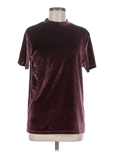 Pre-owned Asos Design Short Sleeve Turtleneck In Burgundy