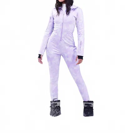 Asos Design Ski And Snow Belted Ski Suit With Hood In Purple