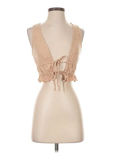 Pre-owned Asos Design Sleeveless Blouse In Tan