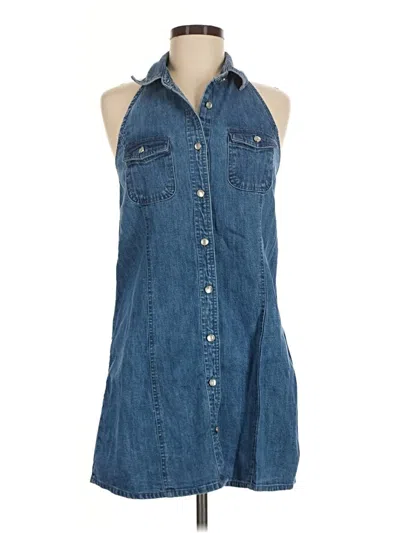 Pre-owned Asos Design Sleeveless Button Down Shirt In Blue