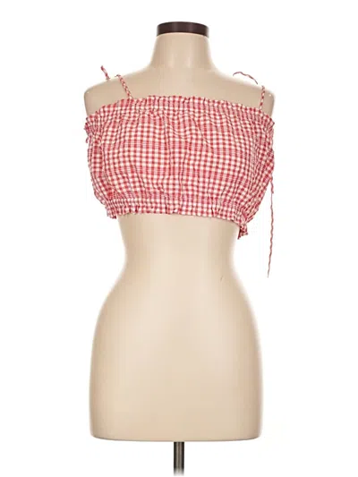 Pre-owned Asos Design Sleeveless Top Red Strapless Neckline Tops