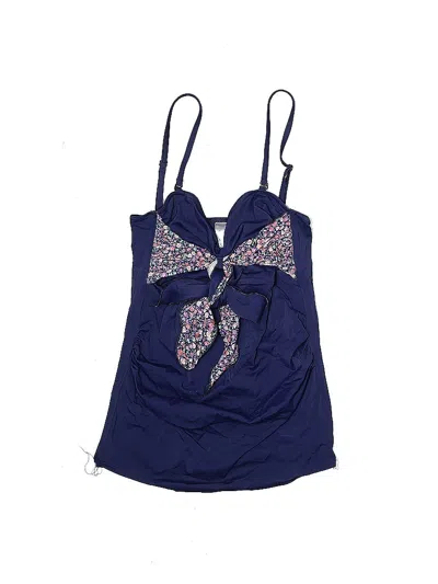 Pre-owned Asos Design Swimsuit Top Blue Paisley Pattern Swimwear