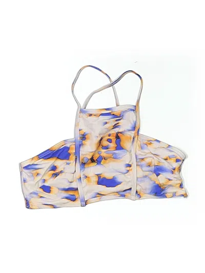 Pre-owned Asos Design Swimsuit Top Blue Print Pattern Swimwear