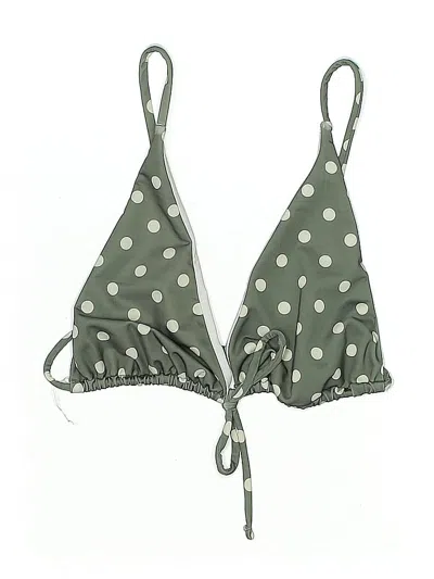 Pre-owned Asos Design Swimsuit Top Gray Polka Dots Pattern Swimwear