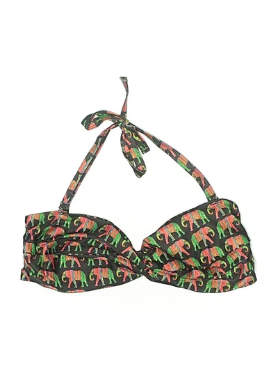 Pre-owned Asos Design Swimsuit Top Green Print Pattern Swimwear