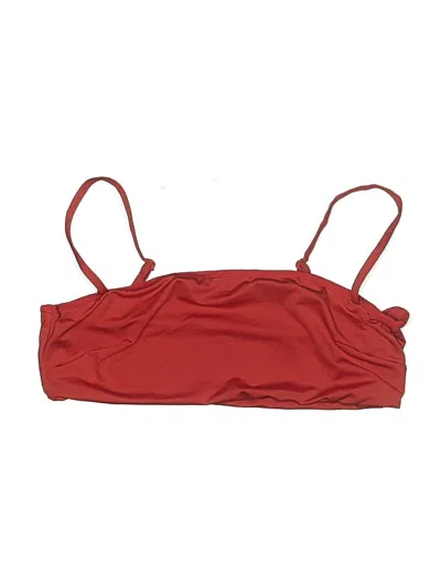 Pre-owned Asos Design Swimsuit Top Red Solid Pattern Swimwear