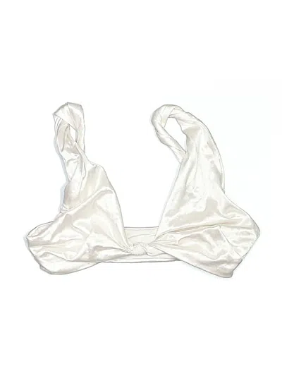 Pre-owned Asos Design Swimsuit Top Silver Metallic Pattern Swimwear