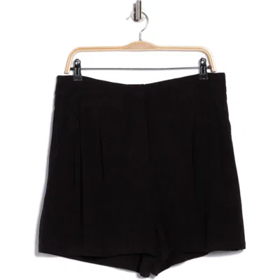 Asos Design Tailored Linen Pleated Shorts In Black