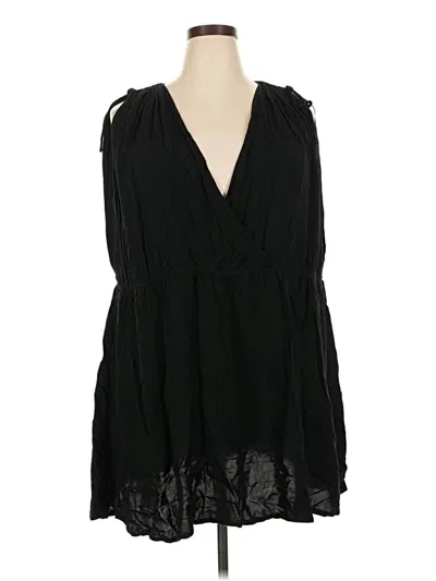 Pre-owned Asos Design Tank Top Black Plunge Neckline Tops