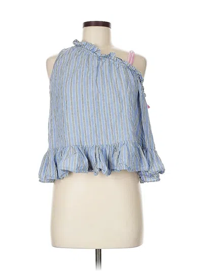 Pre-owned Asos Design Tank Top Blue Halter Neckline Tops