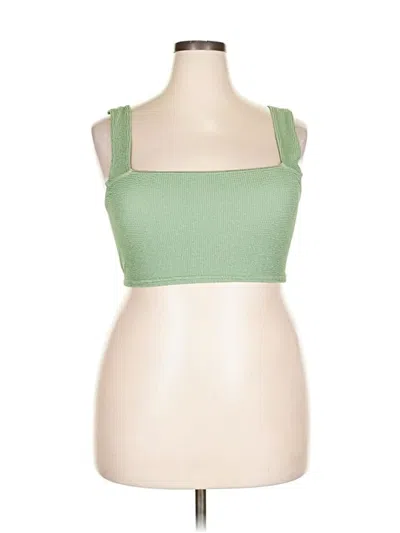 Pre-owned Asos Design Tank Top Green Square Neckline Tops
