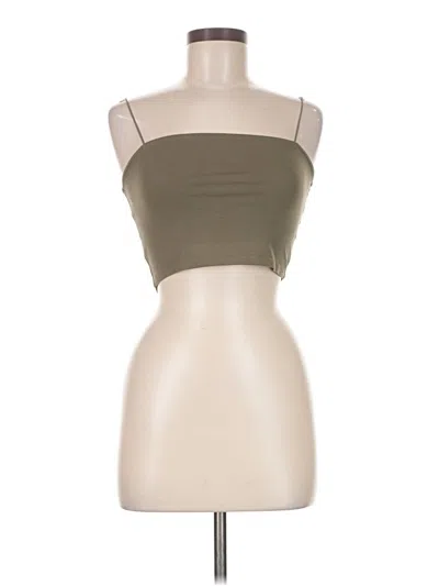 Pre-owned Asos Design Tank Top Tan Strapless Neckline Tops In Brown