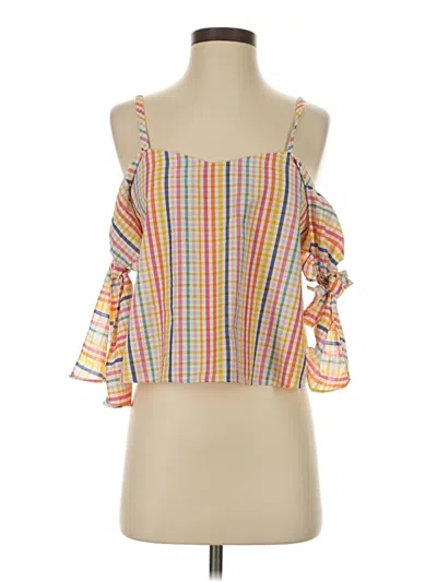 Pre-owned Asos Design Tank Top Yellow Cold Shoulder Neckline Tops