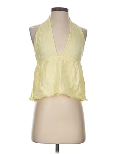 Pre-owned Asos Design Tank Top Yellow Halter Neckline Tops
